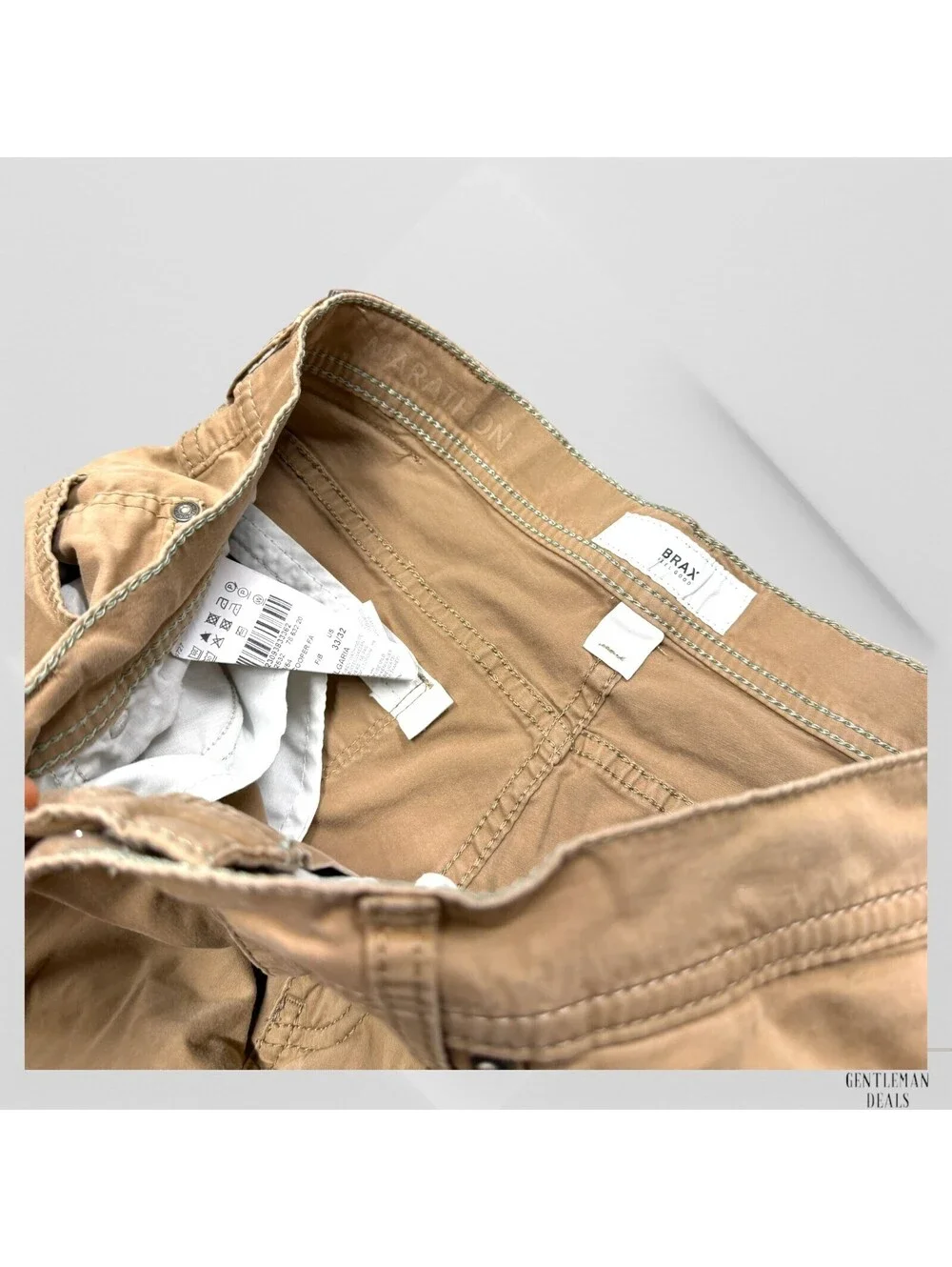 Brax Feel Marathon Cooper FA MT Flex Slim Fit Chino Pants Men's 48  32x31 Khaki